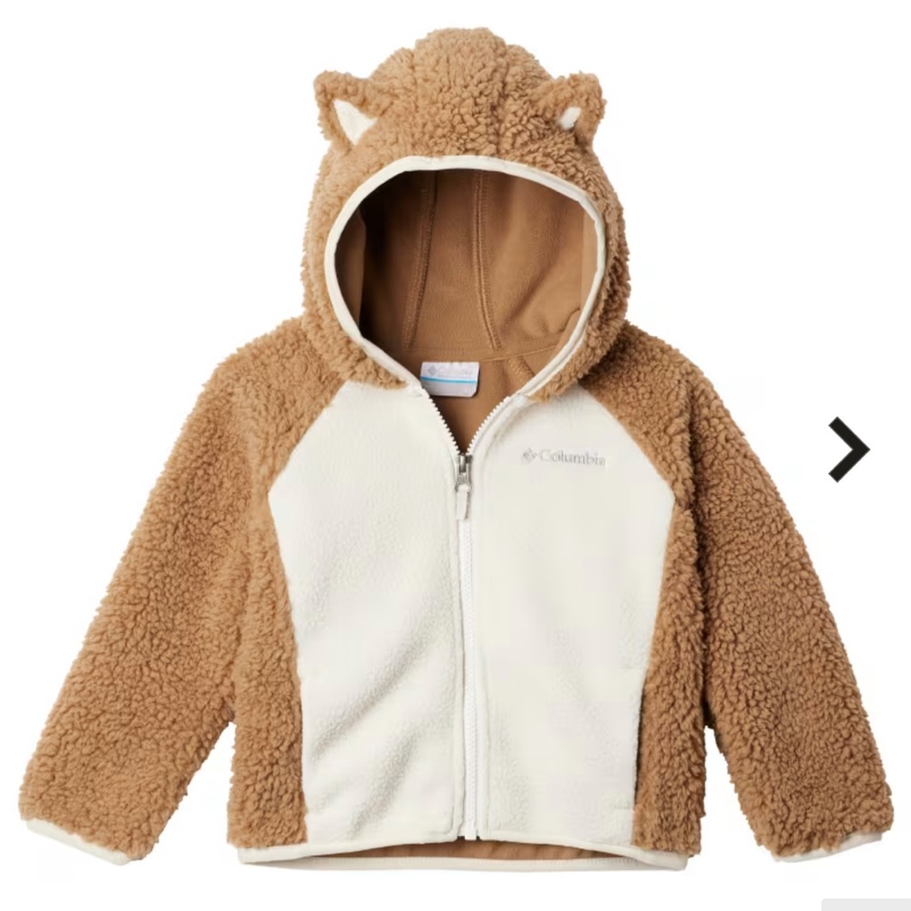 NWT Columbia Foxy Baby Sherpa Full-Zip Cream Jacket Youth 3T